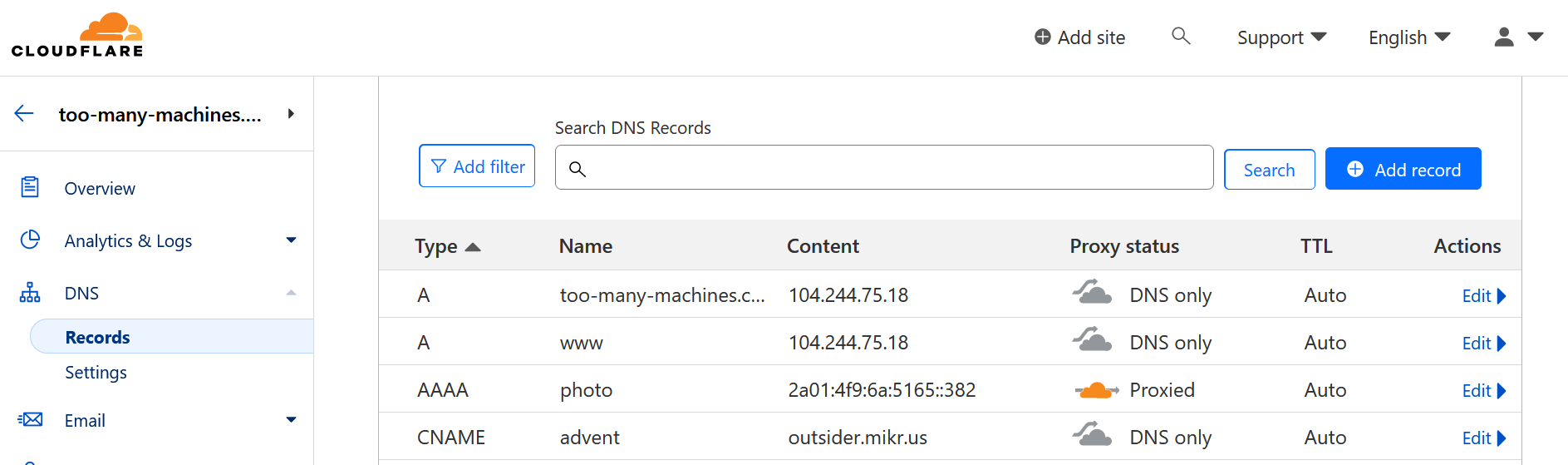 Cloudflare proxy setup