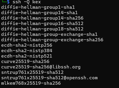 SSH client supporting FIPS203 (mlkem)